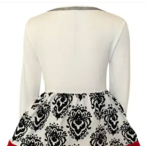 Damask & Polka Dot Ruffle Dress Set - Picture 5 of 9